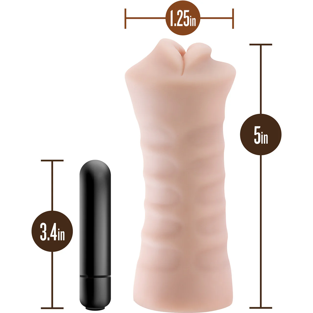 EnLust Nicole Open Ended Vibrating Mouth Penis Masturbator By Blush - Vanilla - Image 6