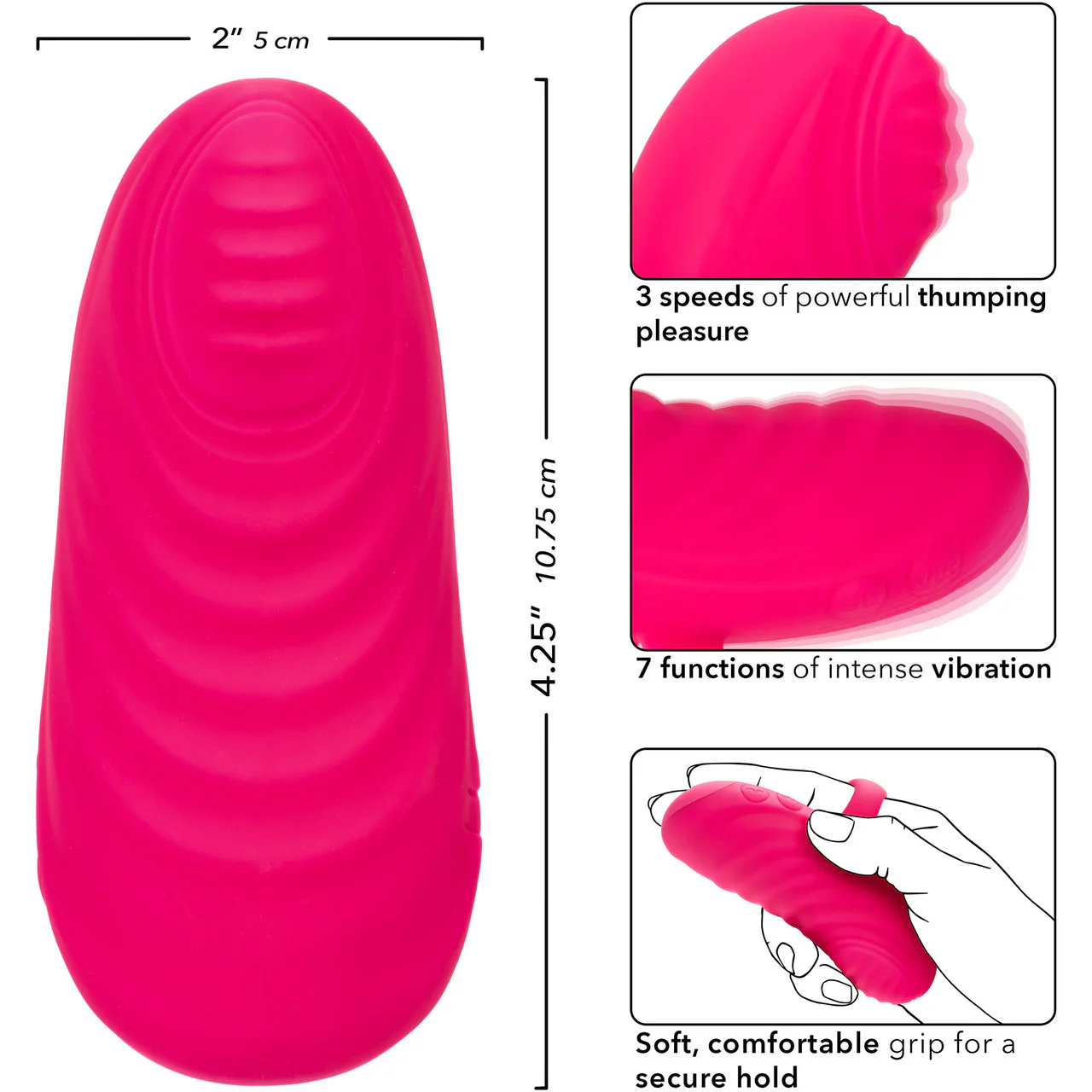 Envy Handheld Thumping Massager Rechargeable Silicone Waterproof Finger Vibrator By CalExotics - Image 8