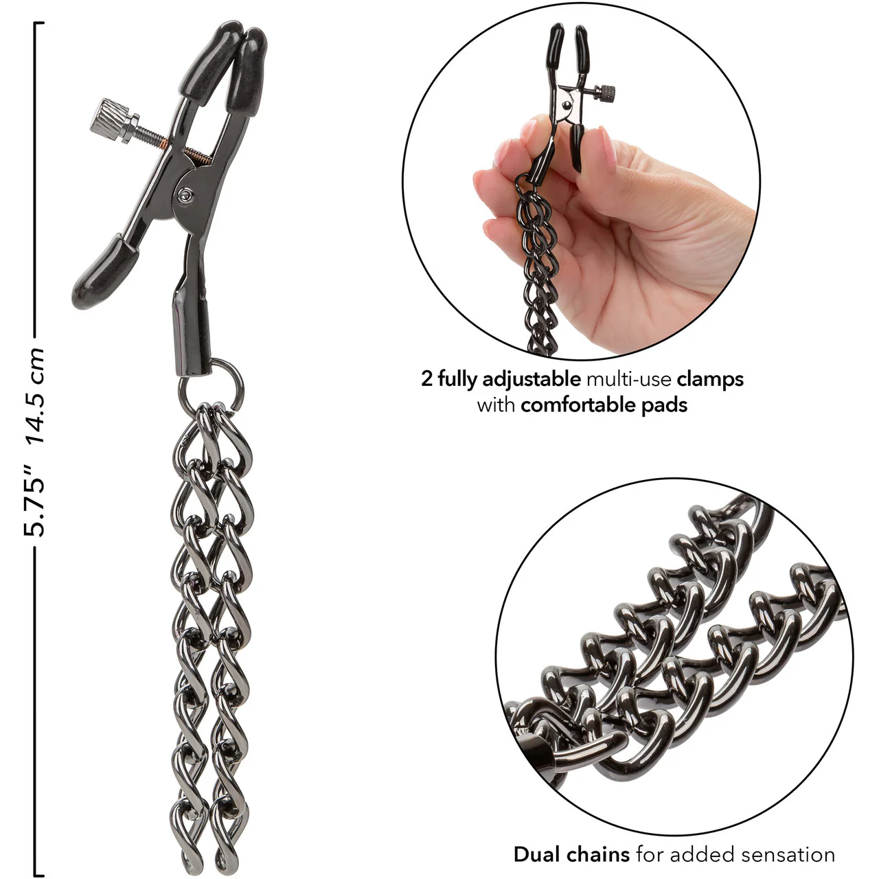 Euphoria Collection Chain Nipple Clamps By CalExotics - Image 4