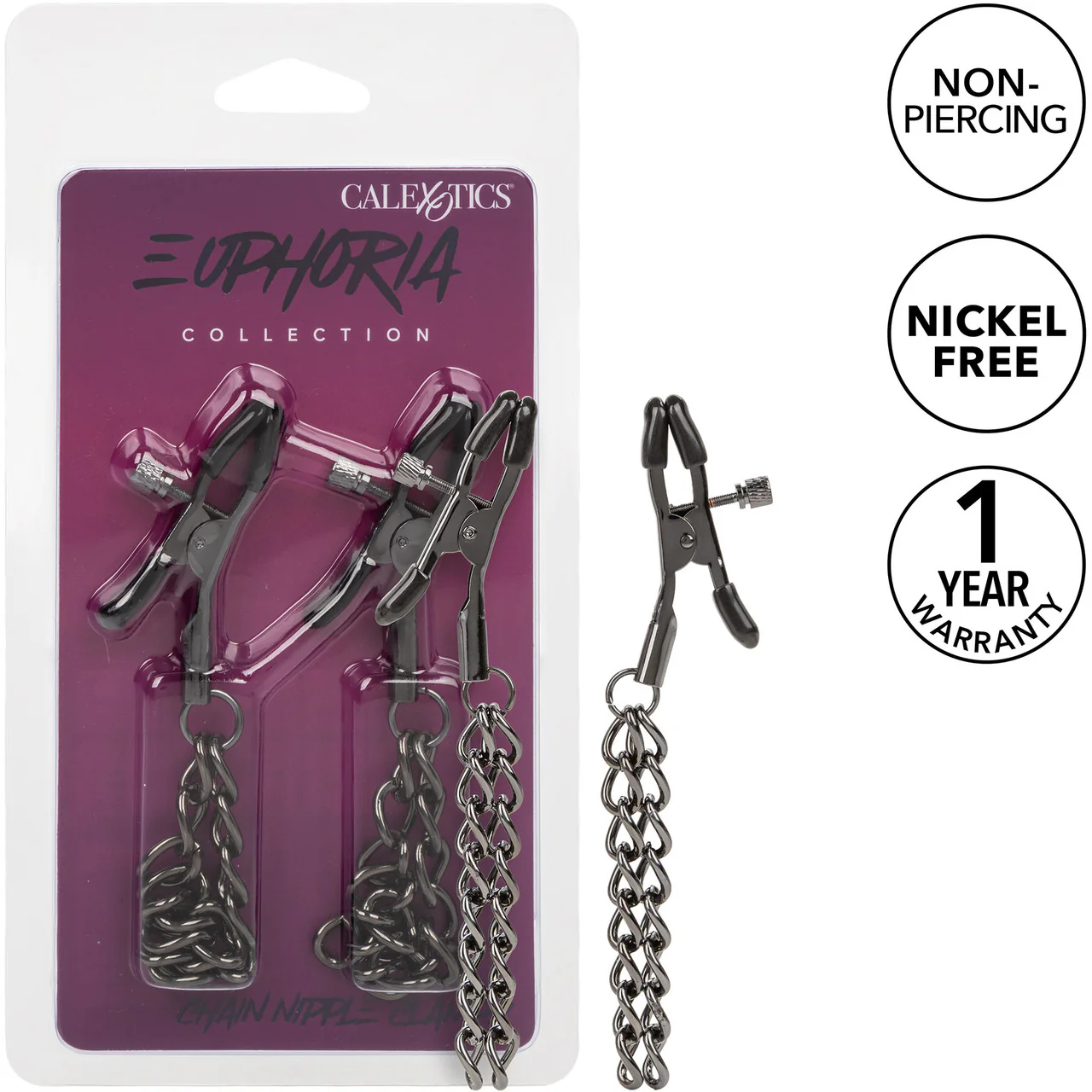 Euphoria Collection Chain Nipple Clamps By CalExotics - Image 5