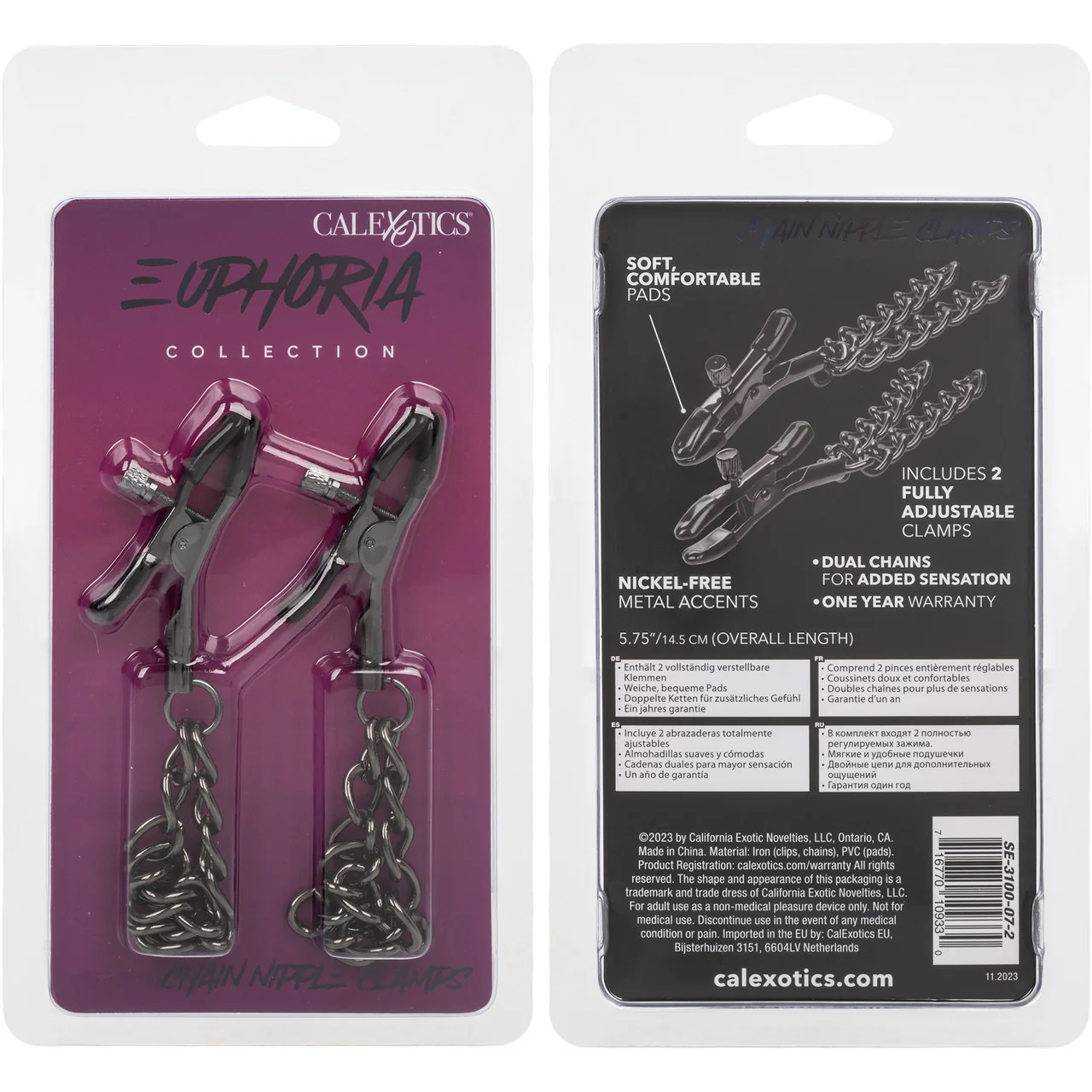 Euphoria Collection Chain Nipple Clamps By CalExotics - Image 6