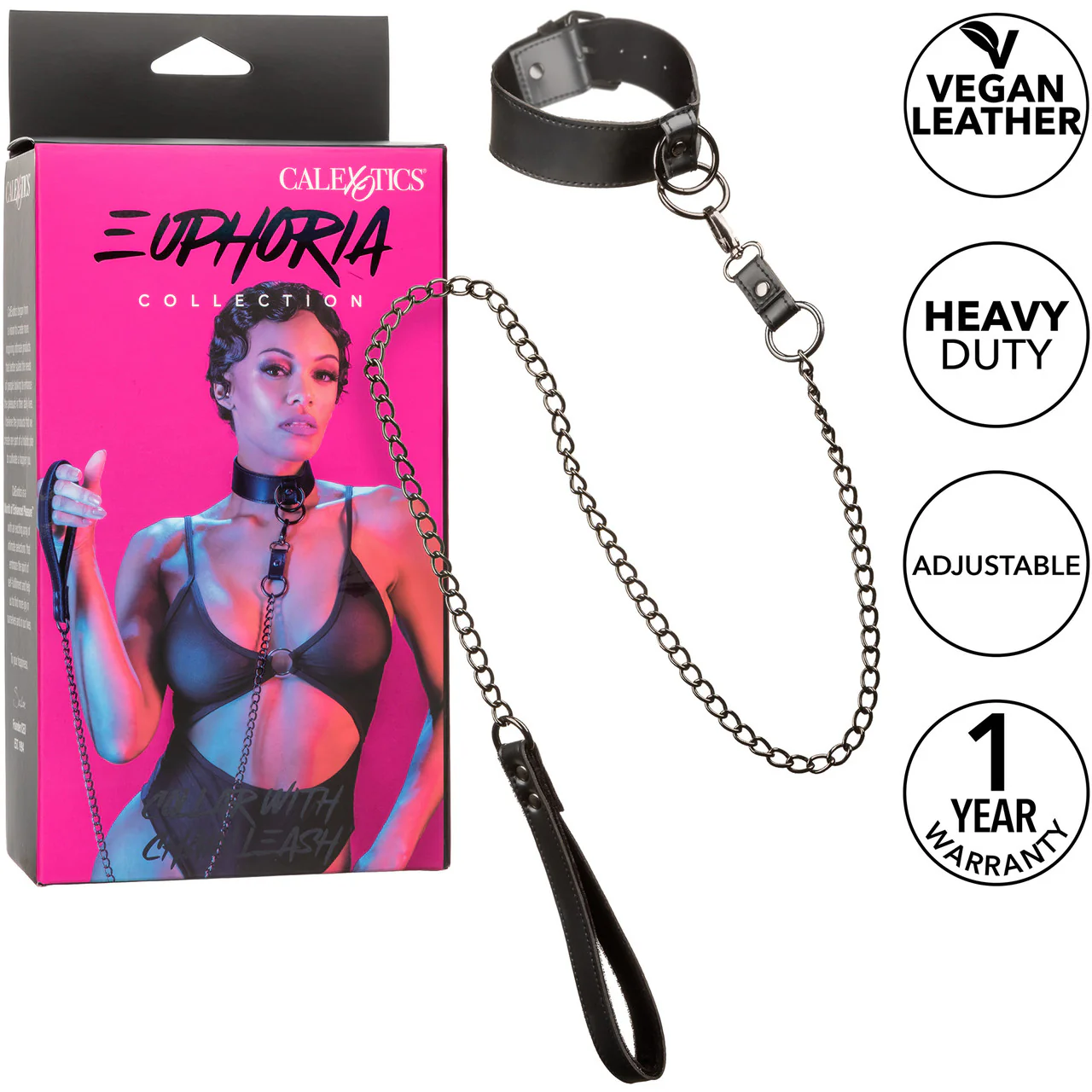 Euphoria Collection Collar With Chain Leash By CalExotics - Image 8