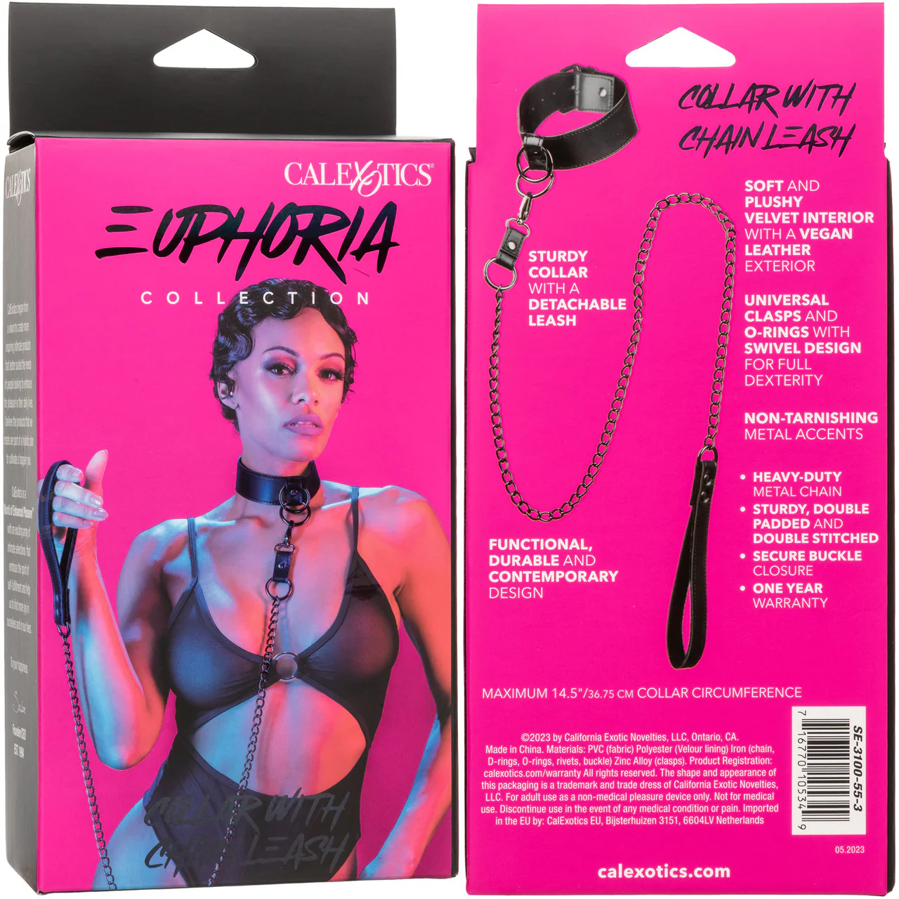 Euphoria Collection Collar With Chain Leash By CalExotics - Image 9