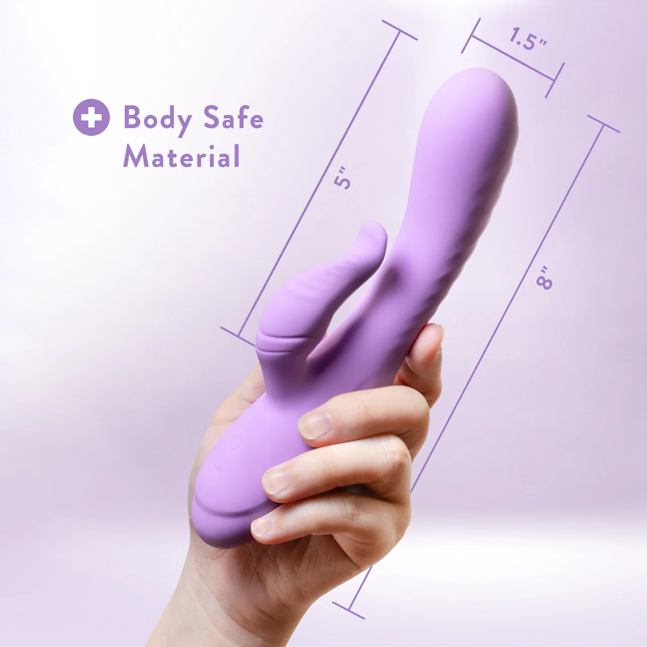 Evelyn Rechargeable Waterproof Silicone Dual Stimulation Vibrator By Blush - Purple - Image 4
