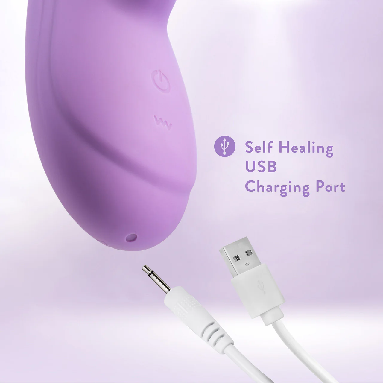 Evelyn Rechargeable Waterproof Silicone Dual Stimulation Vibrator By Blush - Purple - Image 8