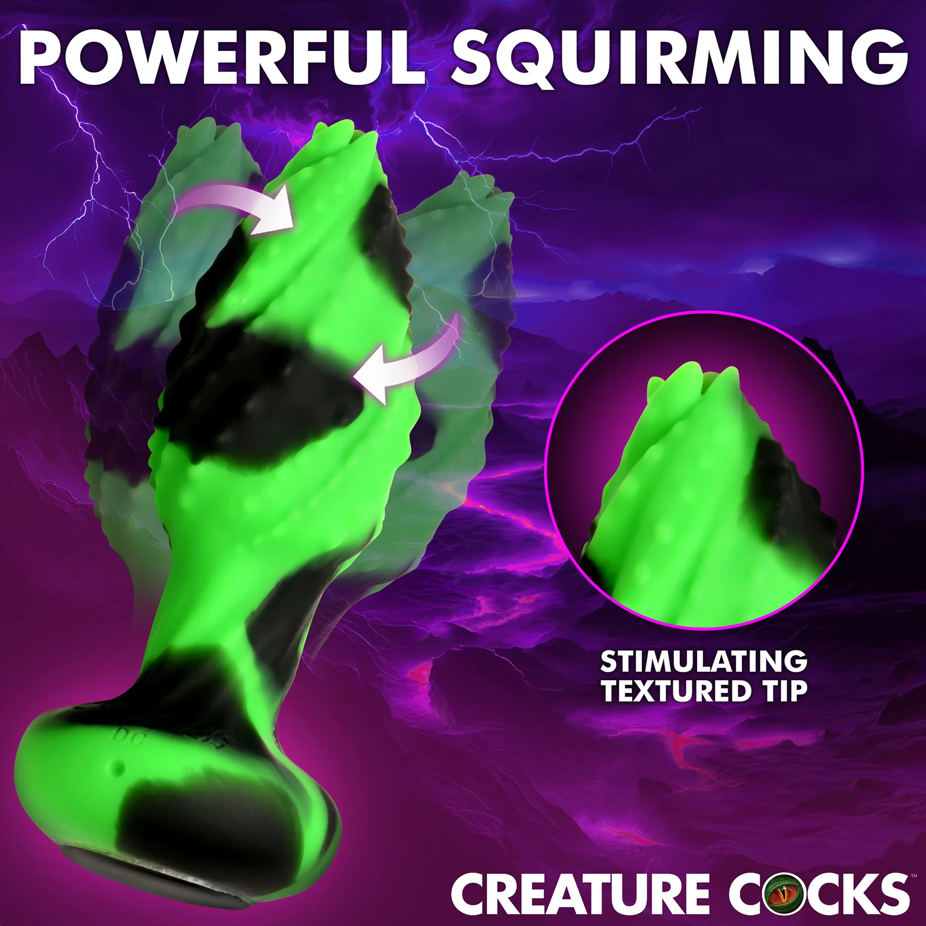 Eye Of The Spawn Vibrating & Squirming Silicone Butt Plug By Creature Cocks - Image 5