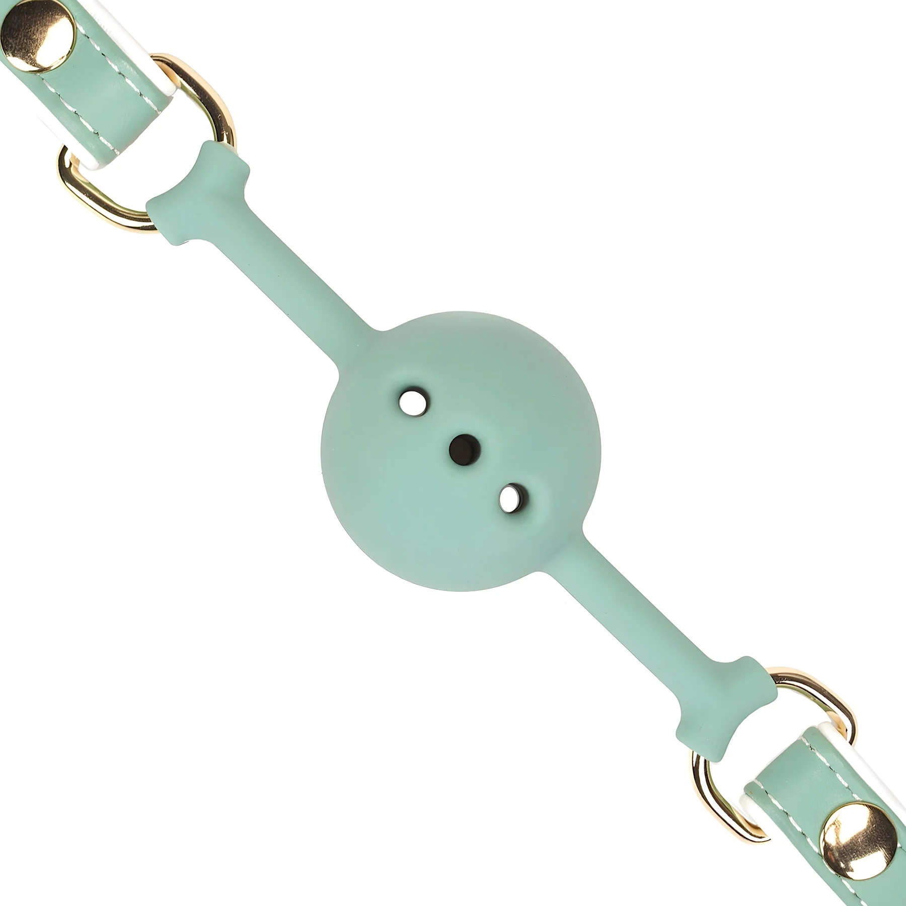 Fairy White & Green Breathable Silicone Ball Gag With Leather Straps By Liebe Seele - Image 2