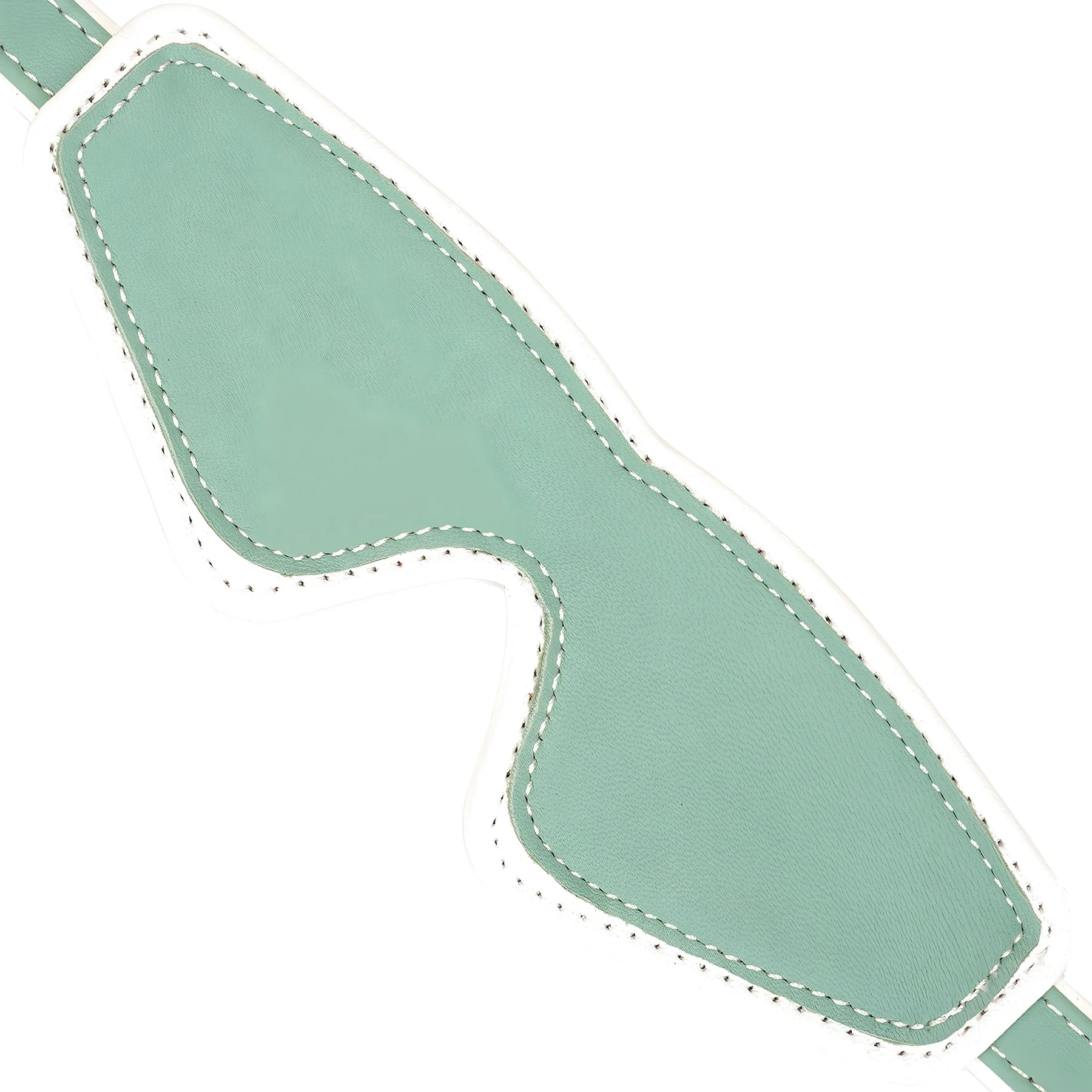 Fairy White & Green Leather Blindfold With Gold Buckle By Liebe Seele - Image 2