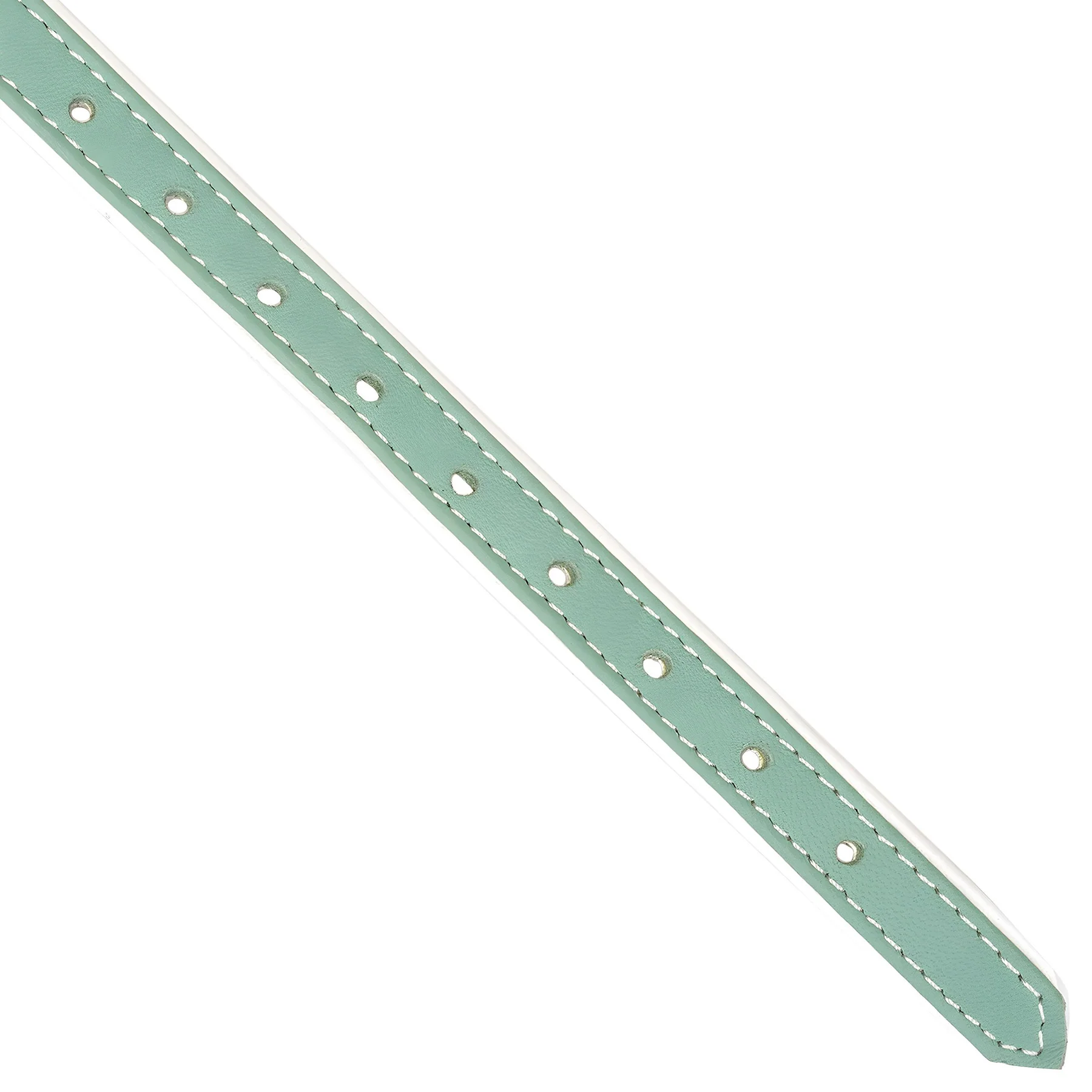 Fairy White & Green Leather Blindfold With Gold Buckle By Liebe Seele - Image 4