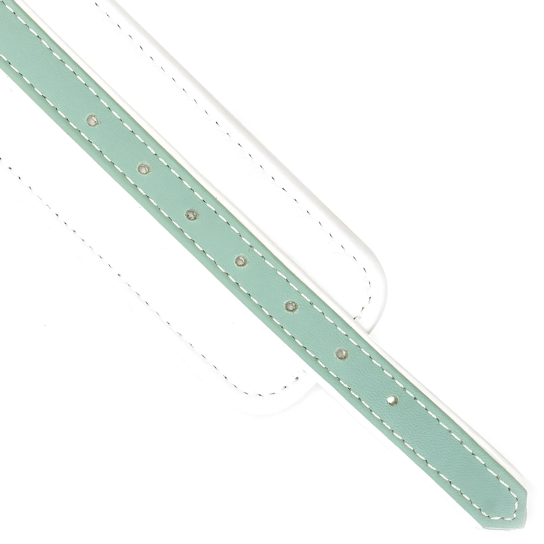 Fairy White & Green Leather Handcuffs With Gold Hardware By Liebe Seele - Image 4