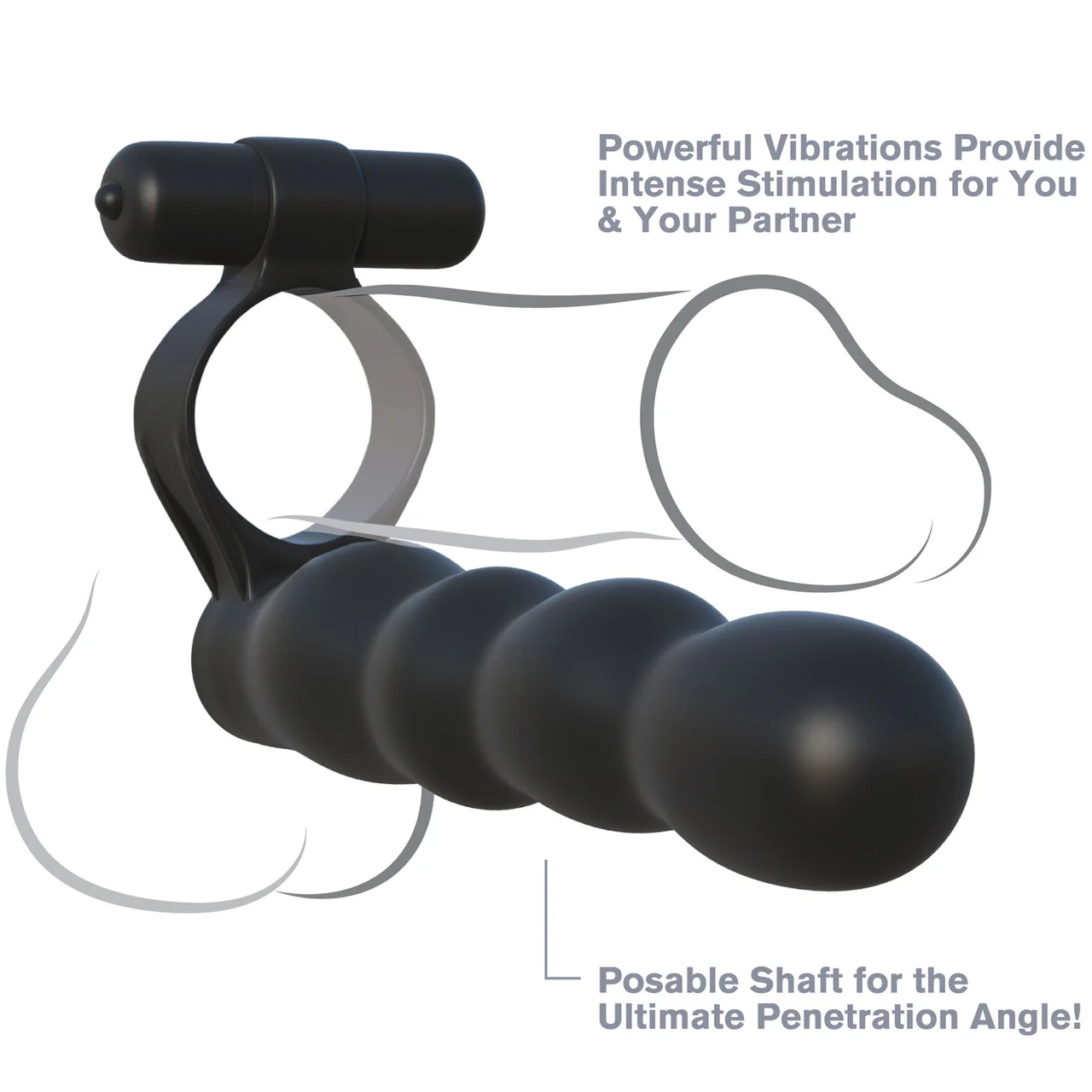 Fantasy C-Ringz Posable Partner Double Penetrator Ring By Pipedream - Black - Image 6