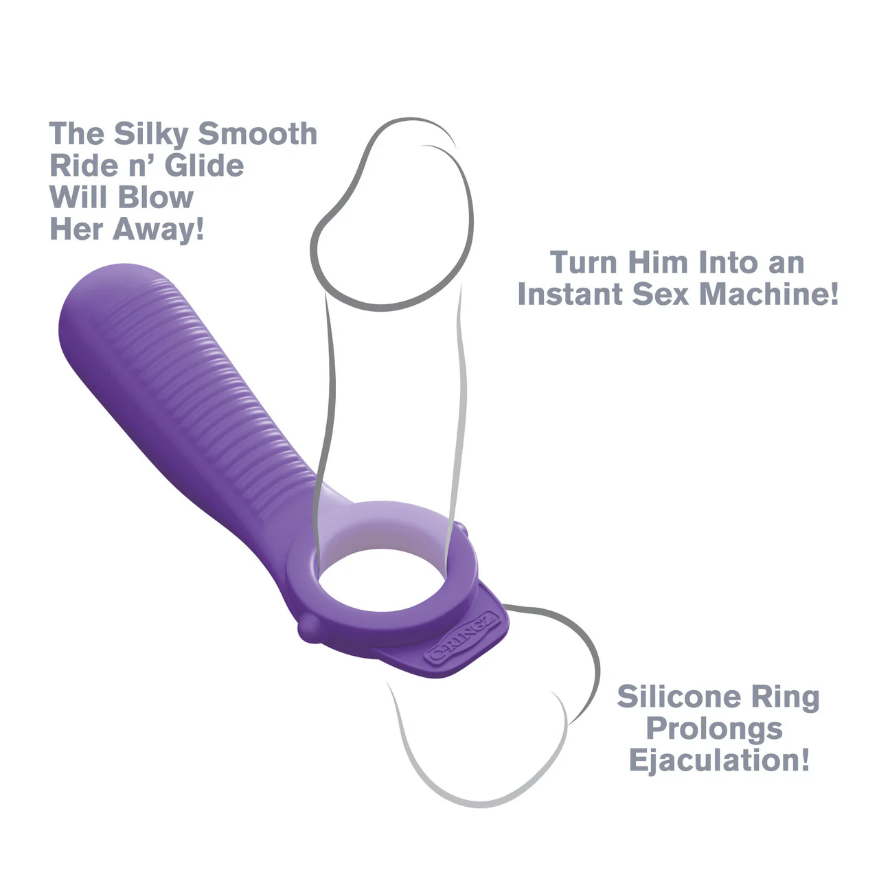 Fantasy C-Ringz Silicone Ride N' Glide Couples Ring By Pipedream - Purple - Image 5