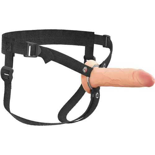 Fantasy X-tensions Elite 6" Hollow Silicone Strap-On Dual Density Dildo & Harness Kit - Vanilla - Image 9