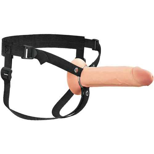 Fantasy X-tensions Elite 8" Hollow Silicone Strap-On Dual Density Dildo & Harness Kit - Vanilla - Image 9