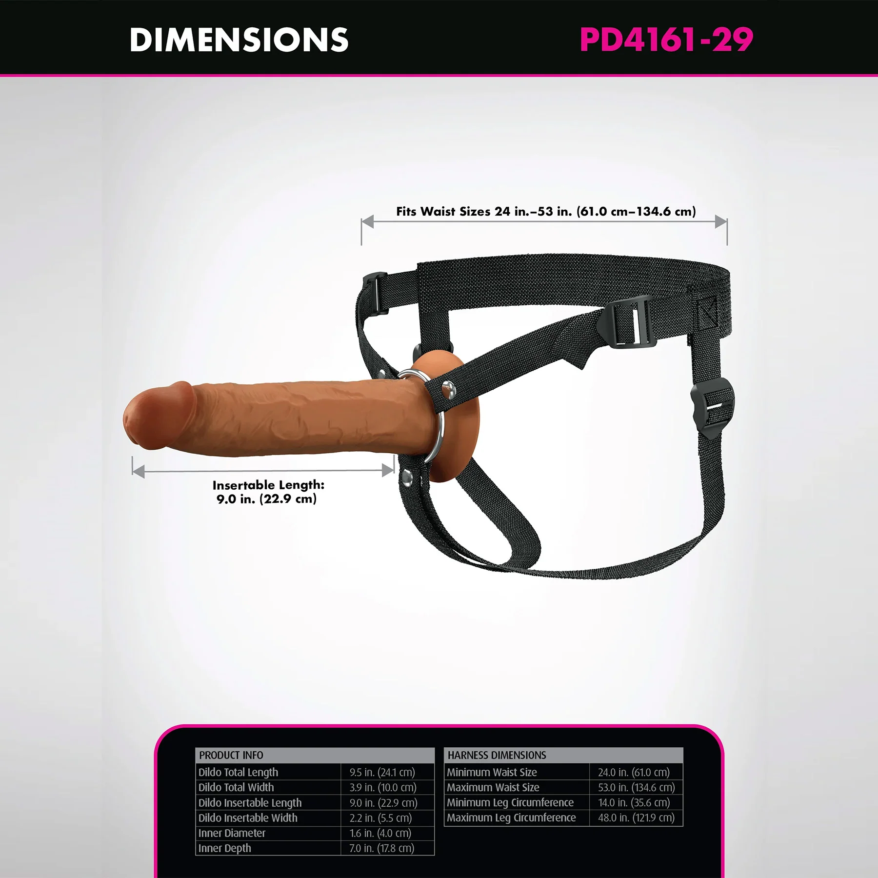 Fantasy X-Tensions Elite 9" Hollow Silicone Strap-On Dual Density Dildo & Harness Kit - Image 16