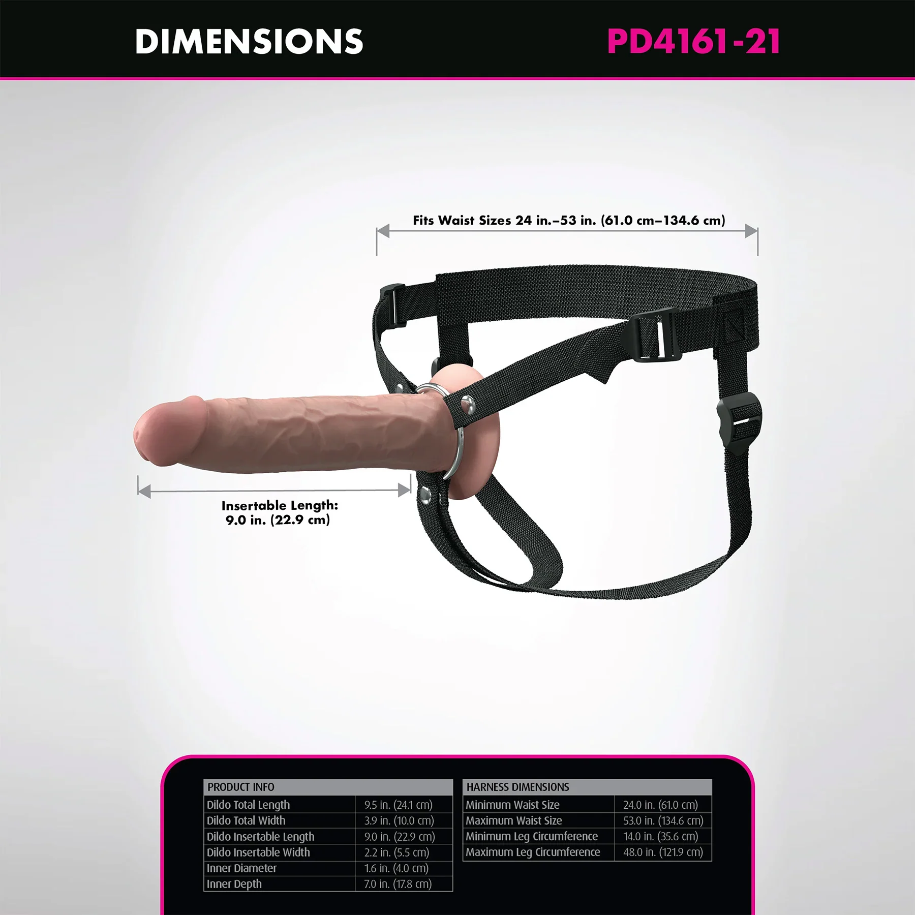 Fantasy X-Tensions Elite 9" Hollow Silicone Strap-On Dual Density Dildo & Harness Kit - Image 8