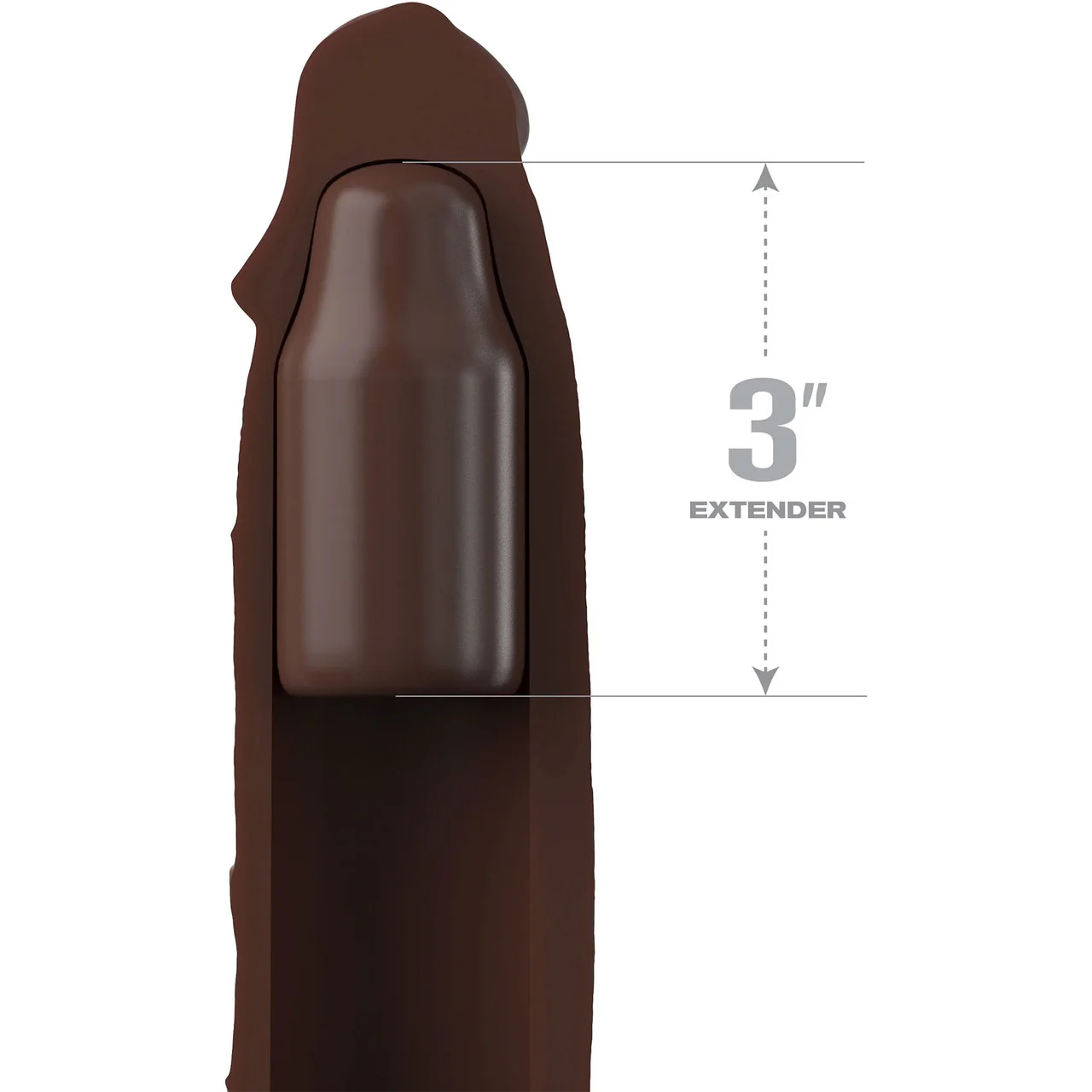 Fantasy X-tensions Elite Silicone 9" Penis Extension With 3" Removable Extender  - Chocolate - Image 2