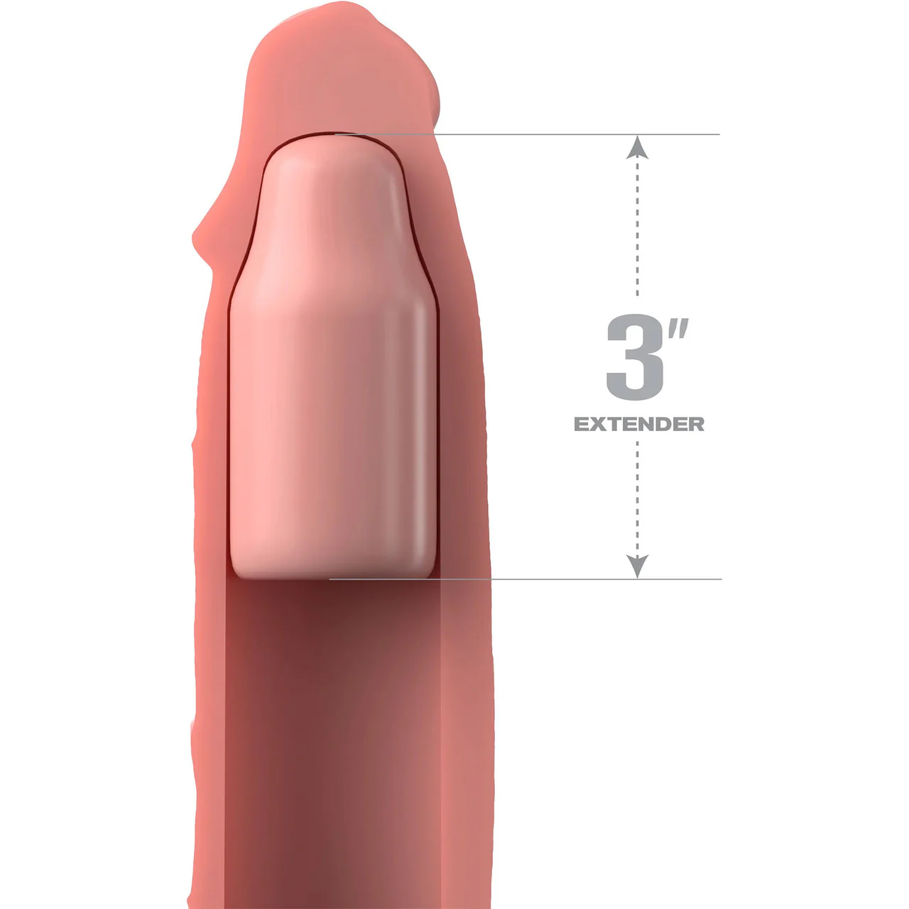 Fantasy X-tensions Elite Silicone 9" Penis Extension With 3" Removable Extender  - Vanilla - Image 2