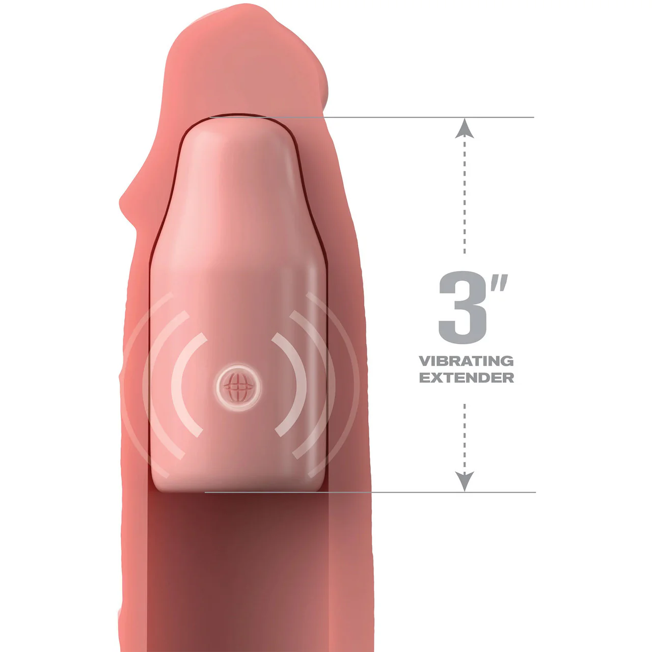 Fantasy X-tensions Elite Silicone Vibrating 9" Penis Extension With 3" Extender & Remote  - Vanilla - Image 3