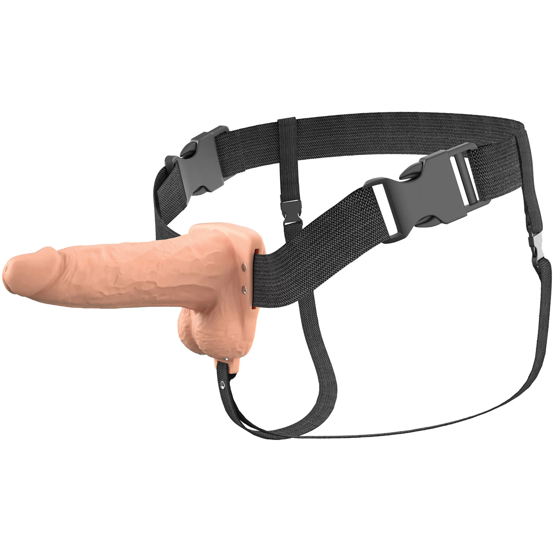 Fantasy X-Tensions Elite Vibrating Silicone Dual Density 6" Hollow Strap-On Dildo - Image 2