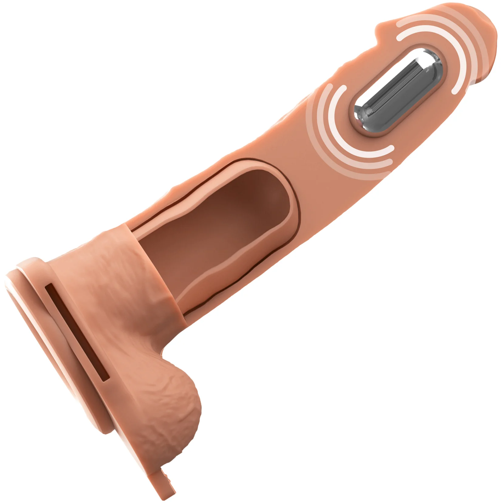 Fantasy X-Tensions Elite Vibrating Silicone Dual Density 7" Hollow Strap-On Dildo - Image 7