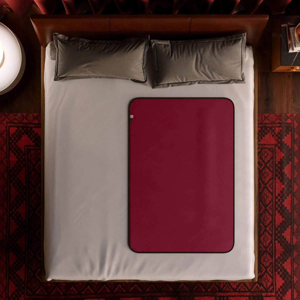 Fascinator Travel Throw Moisture-Proof Sensual Blanket - Microvelvet Merlot 53" x 36" - Image 2