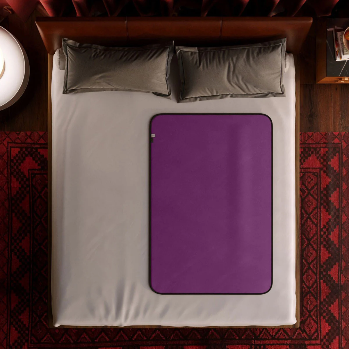 Fascinator Travel Throw Moisture-Proof Sensual Blanket - Microvelvet Plum 53" x 36" - Image 2