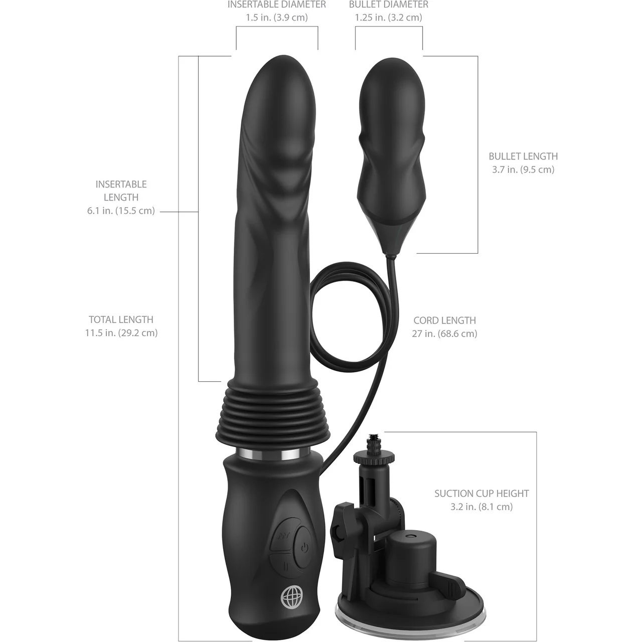 Fetish Fantasy Series Ultimate Silicone Rechargeable Thruster With Vibrating Bullet & Suction Base - Image 7