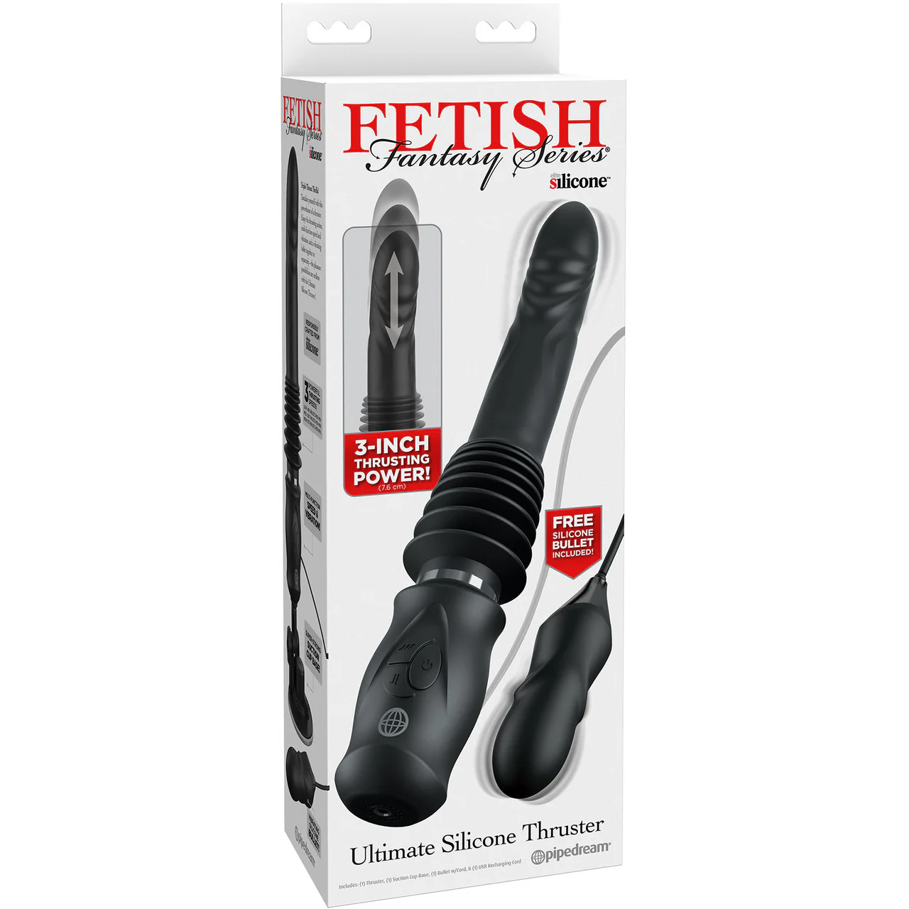 Fetish Fantasy Series Ultimate Silicone Rechargeable Thruster With Vibrating Bullet & Suction Base - Image 8