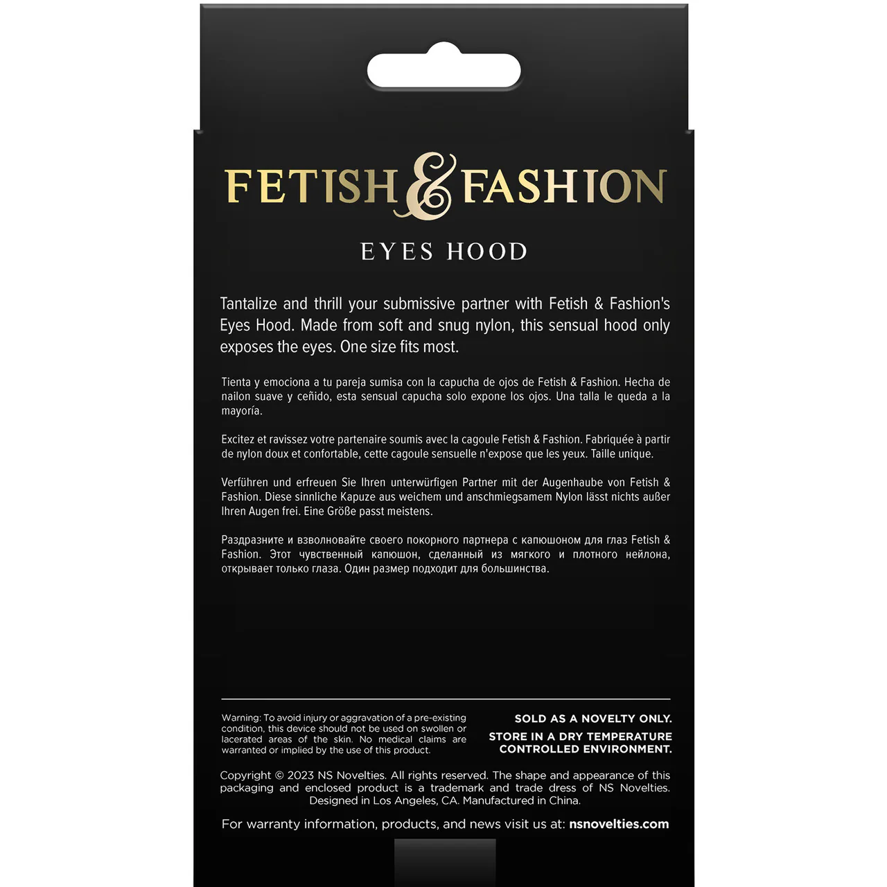 Fetish & Fashion Eyes Hood By NS Novelties - Black - Image 3