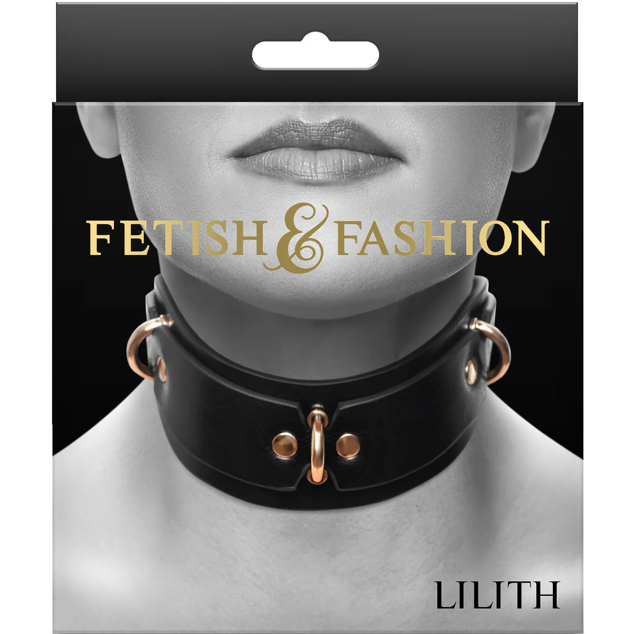 Fetish & Fashion Lilith Collar By NS Novelties - Black & Gold - Image 3