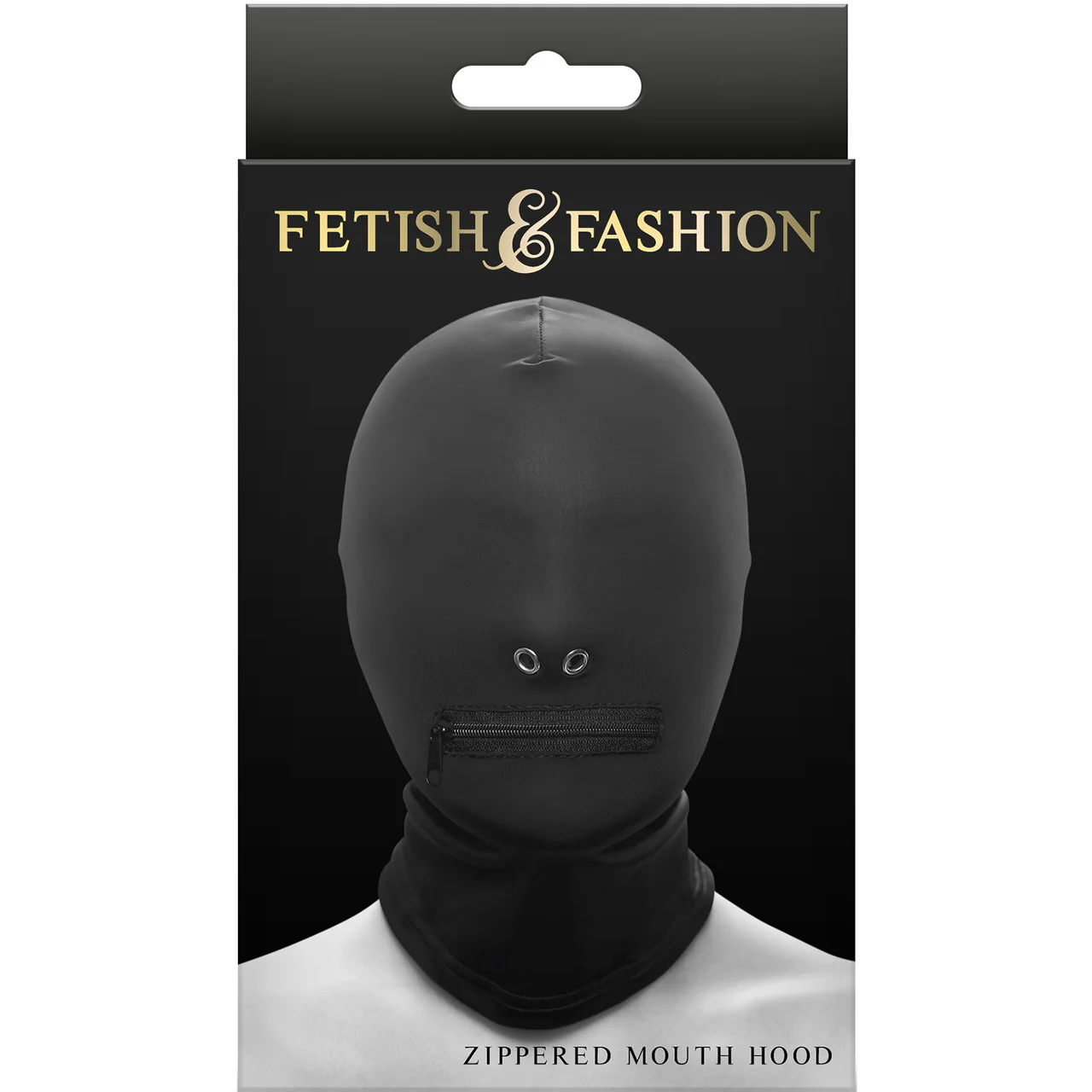 Fetish & Fashion Zippered Mouth Hood By NS Novelties - Black - Image 3