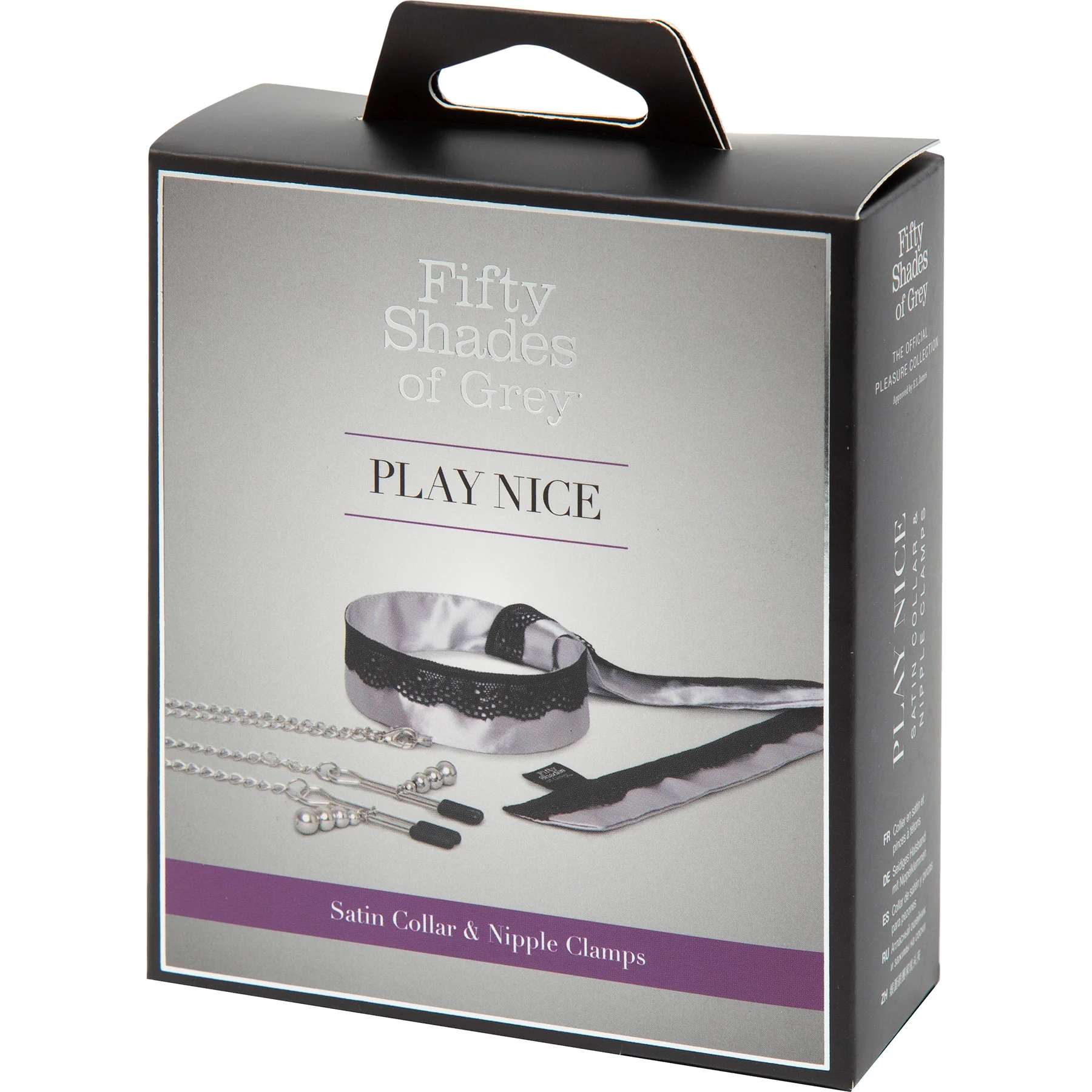 Fifty Shades of Grey Play Nice Satin & Lace Collar and Nipple Clamps - Image 5