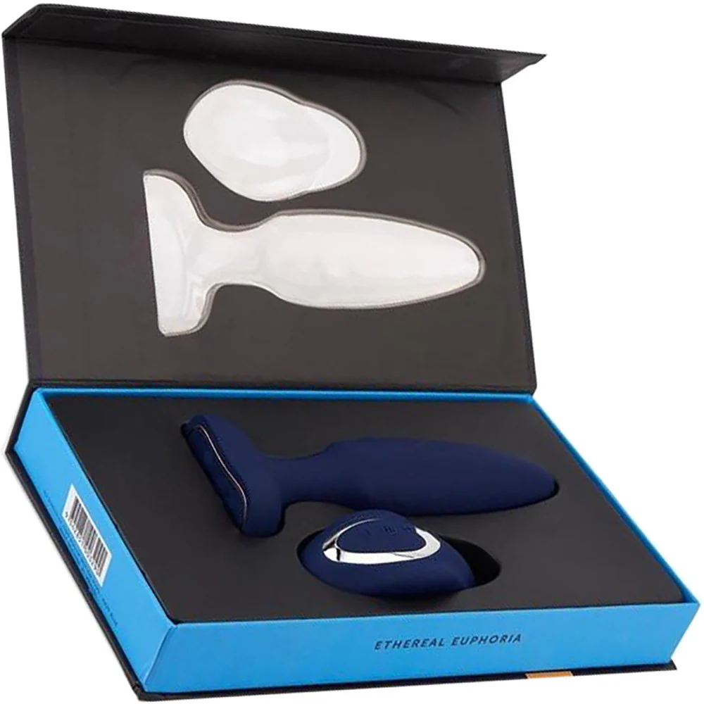 Fino Rechargeable Silicone Vibrating Anal Plug With Roller Motion & Remote By Nu Sensuelle - Navy Blue - Image 3