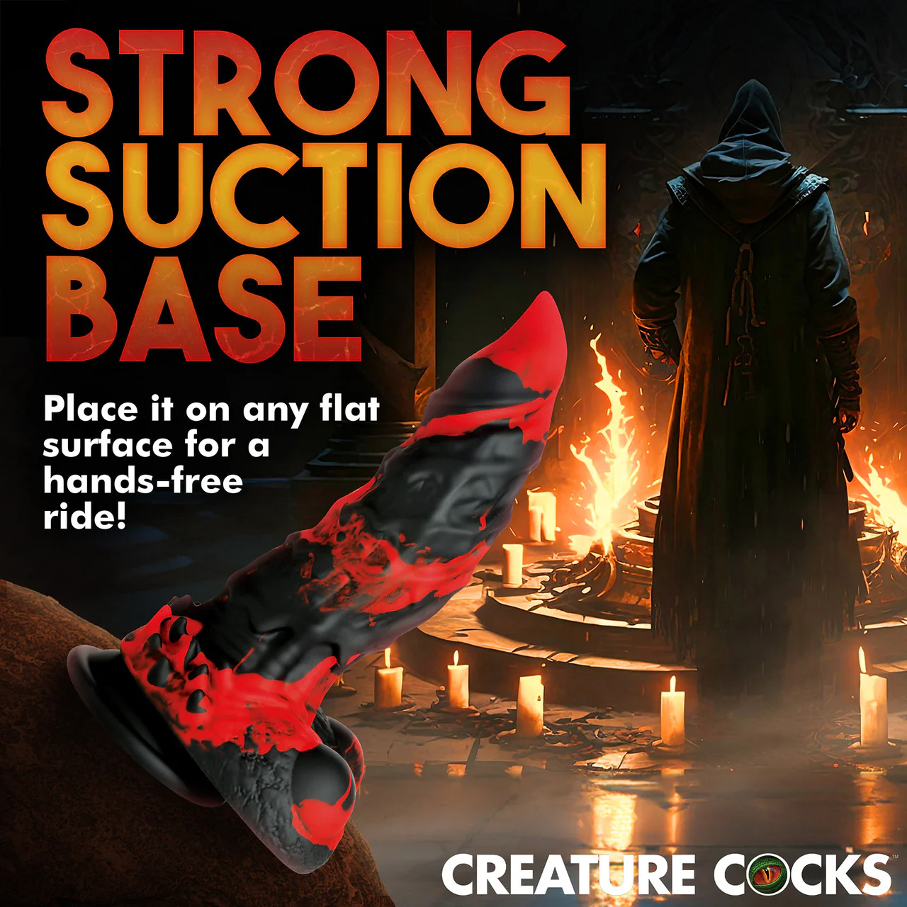 Fire Demon Monster 8.5" Silicone Suction Cup Dildo With Balls By Creature Cocks - Image 17