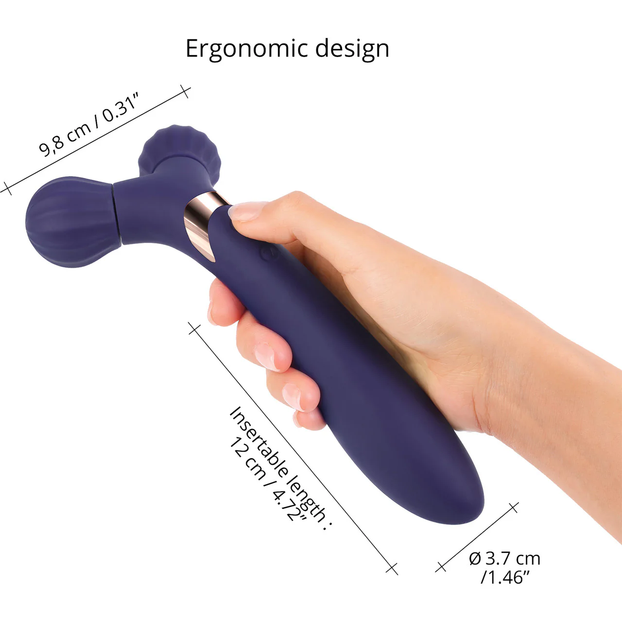 Fireball Rechargeable Silicone Vibrating Rolling Massager By Love To Love - Midnight Indigo - Image 4