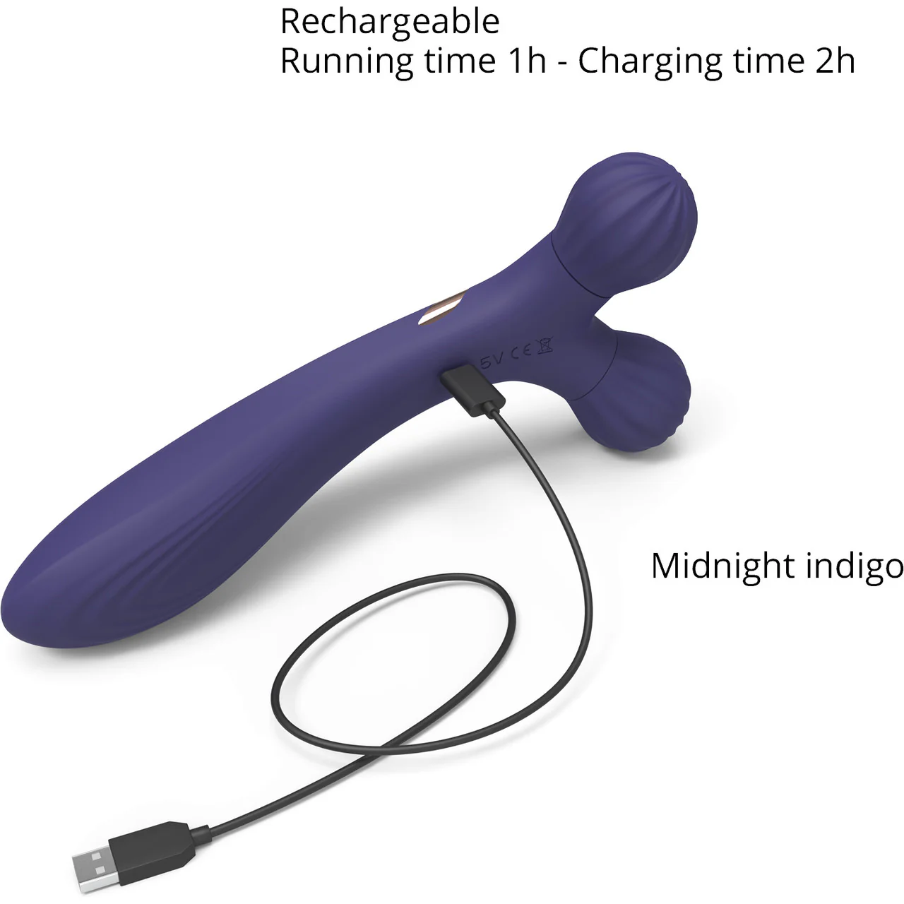 Fireball Rechargeable Silicone Vibrating Rolling Massager By Love To Love - Midnight Indigo - Image 5