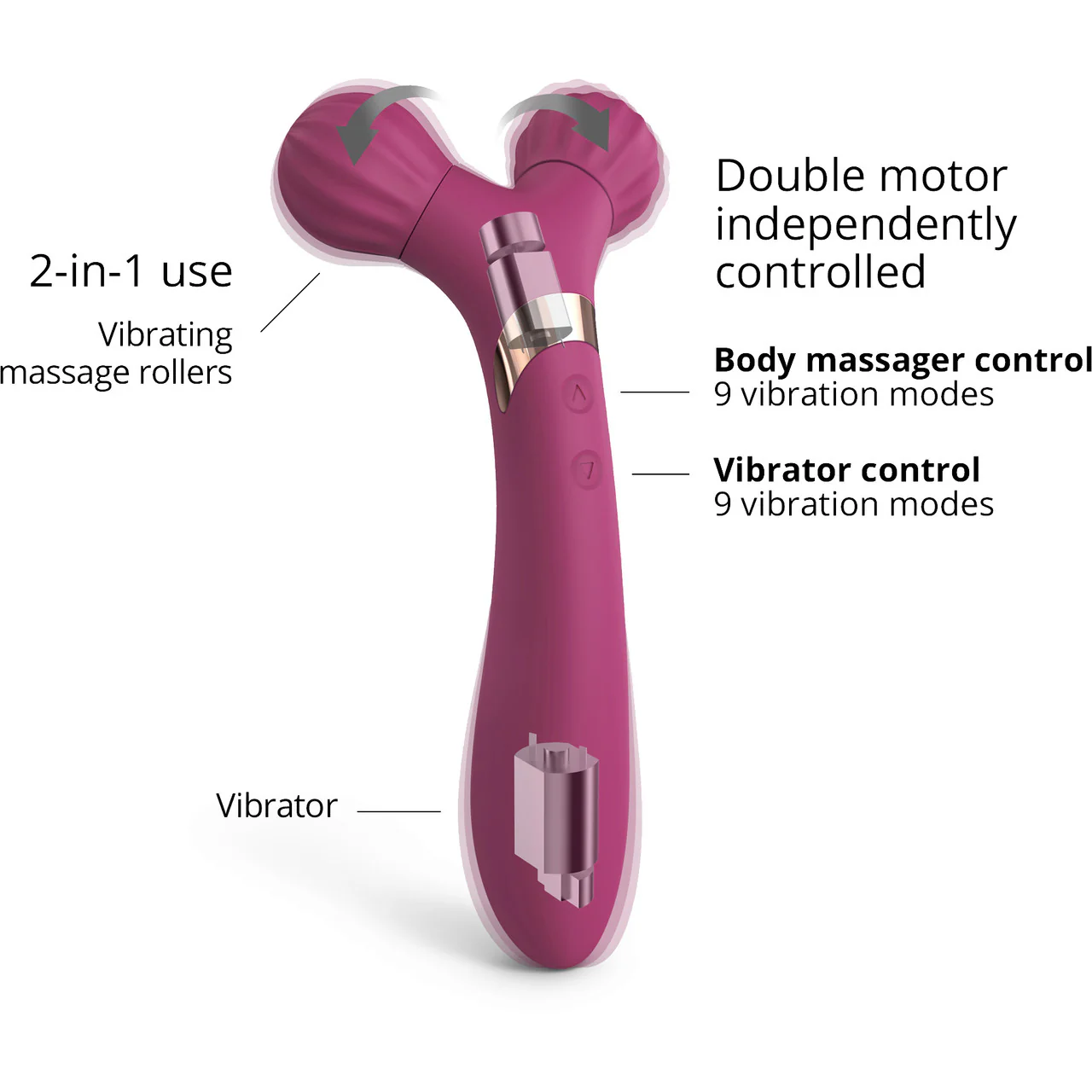 Fireball Rechargeable Silicone Vibrating Rolling Massager By Love To Love - Plum Star - Image 2
