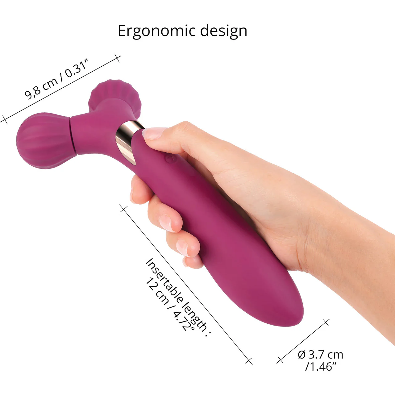 Fireball Rechargeable Silicone Vibrating Rolling Massager By Love To Love - Plum Star - Image 4