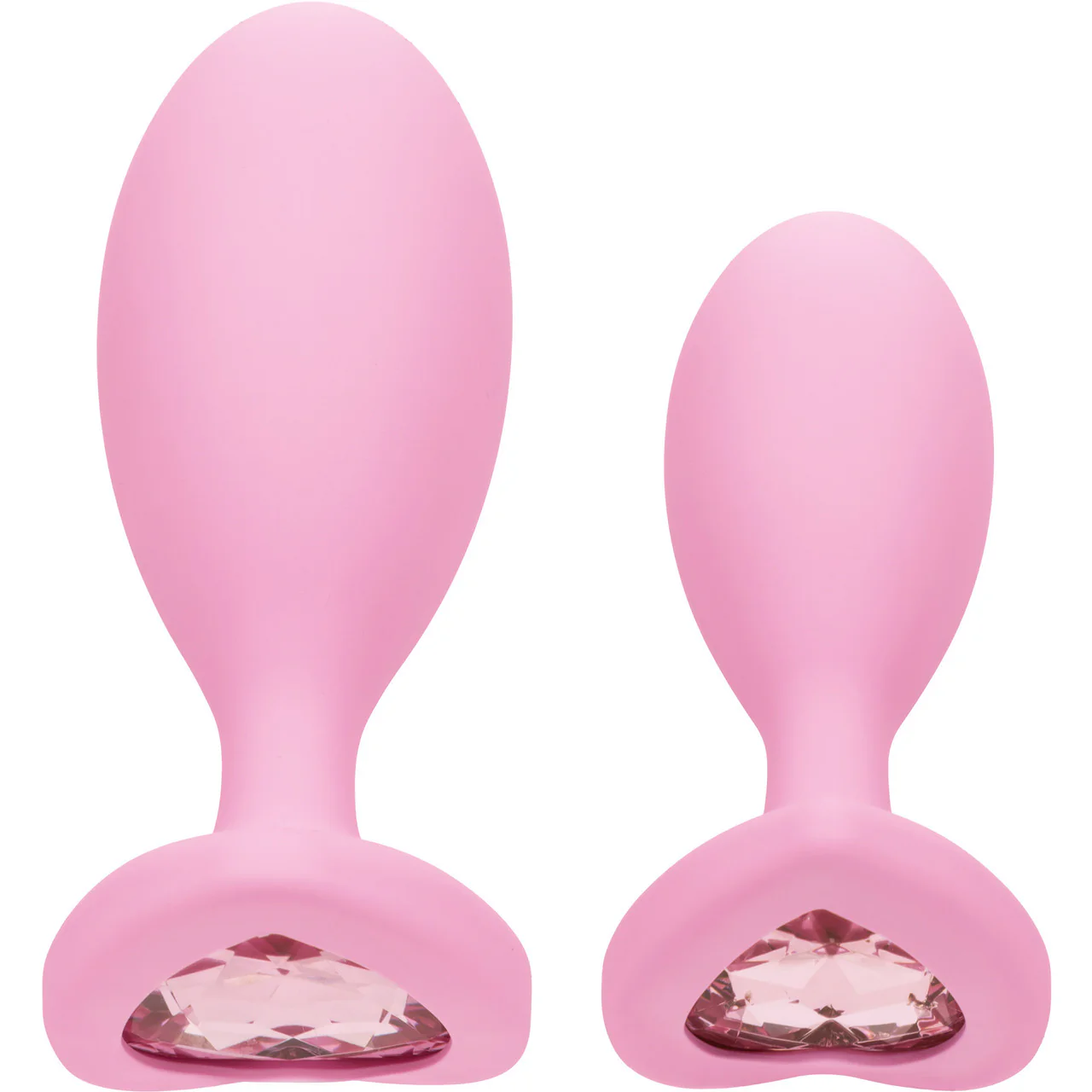 First Time® Crystal Booty Duo Silicone Anal Plug 2 Piece Set By CalExotics - Pink