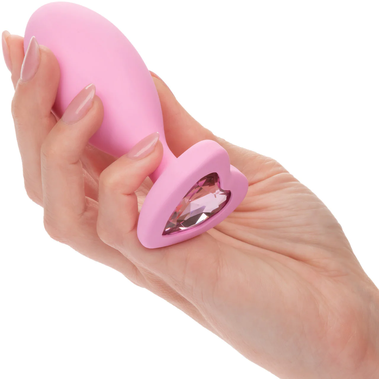 First Time® Crystal Booty Duo Silicone Anal Plug 2 Piece Set By CalExotics - Pink - Image 2