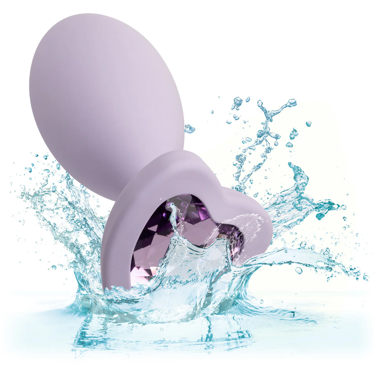 First Time® Crystal Booty Duo Silicone Anal Plug 2 Piece Set By CalExotics - Purple - Image 10