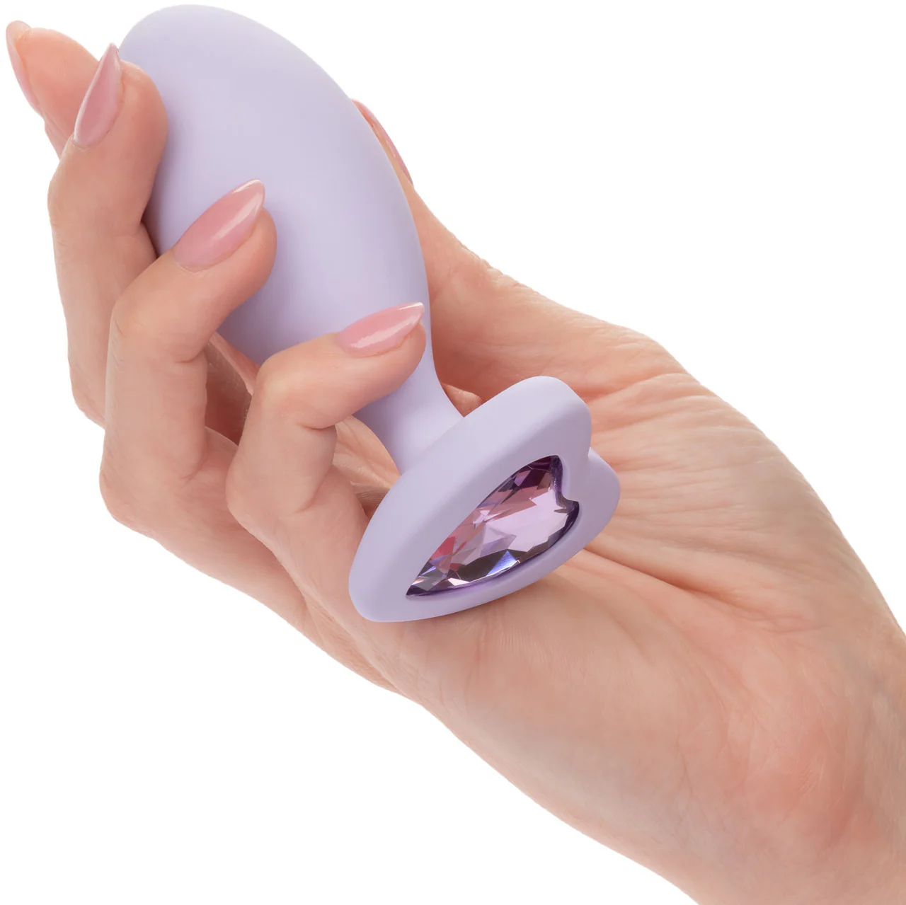 First Time® Crystal Booty Duo Silicone Anal Plug 2 Piece Set By CalExotics - Purple - Image 2