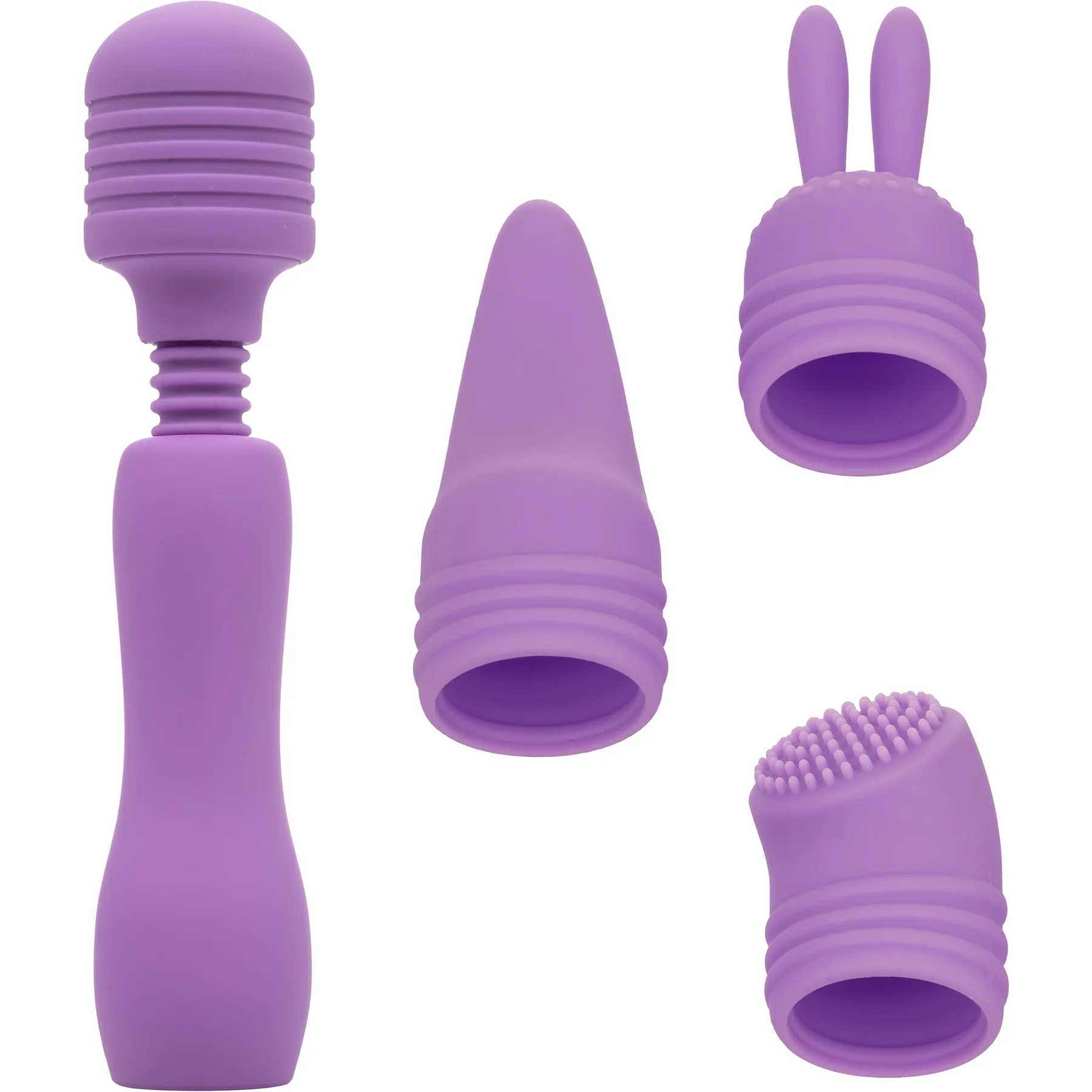 First Time® Rechargeable Travel Teaser Kit Silicone Mini Wand With 4 Attachments - Image 4