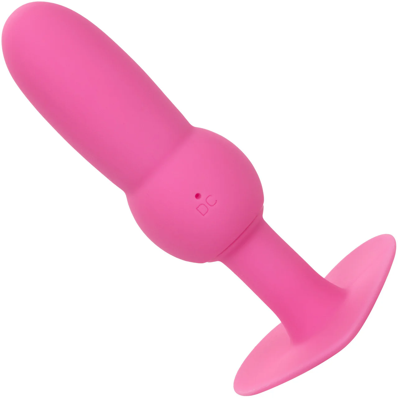 First Time® Vibrating Beaded Probe Rechargeable Waterproof Silicone Butt Plug By CalExotics - Pink - Image 4