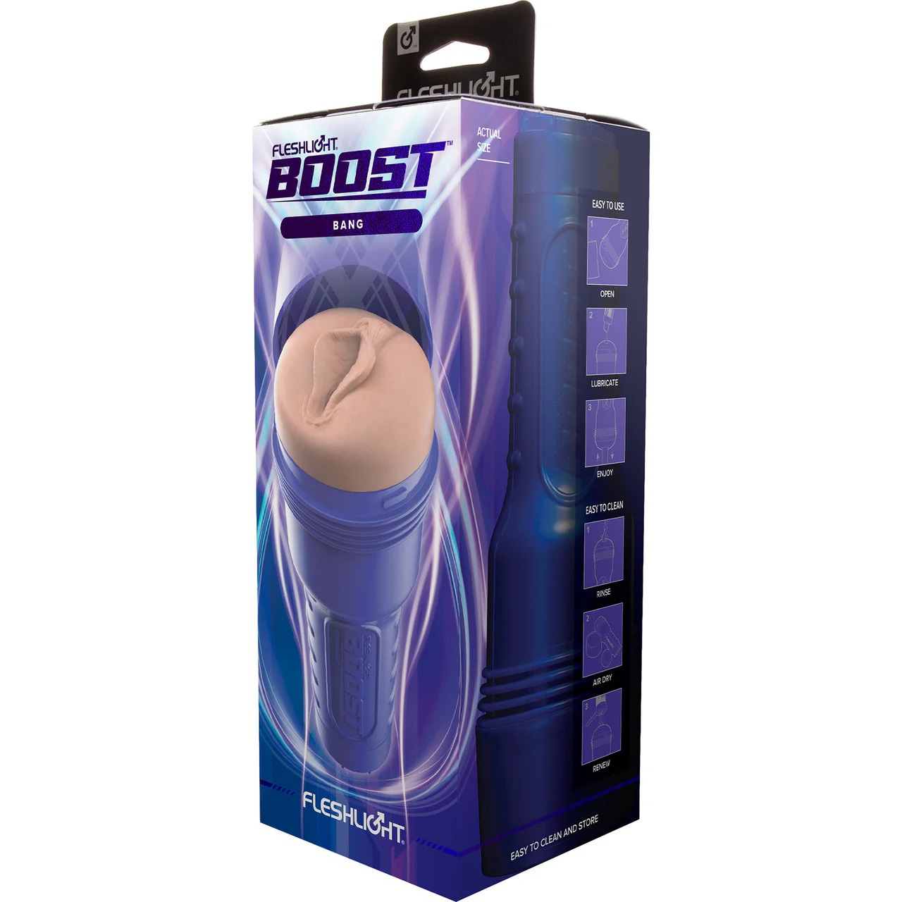 Fleshlight Boost Bang Vagina Penis Masturbator With Turbo Tech - Vanilla - Image 3