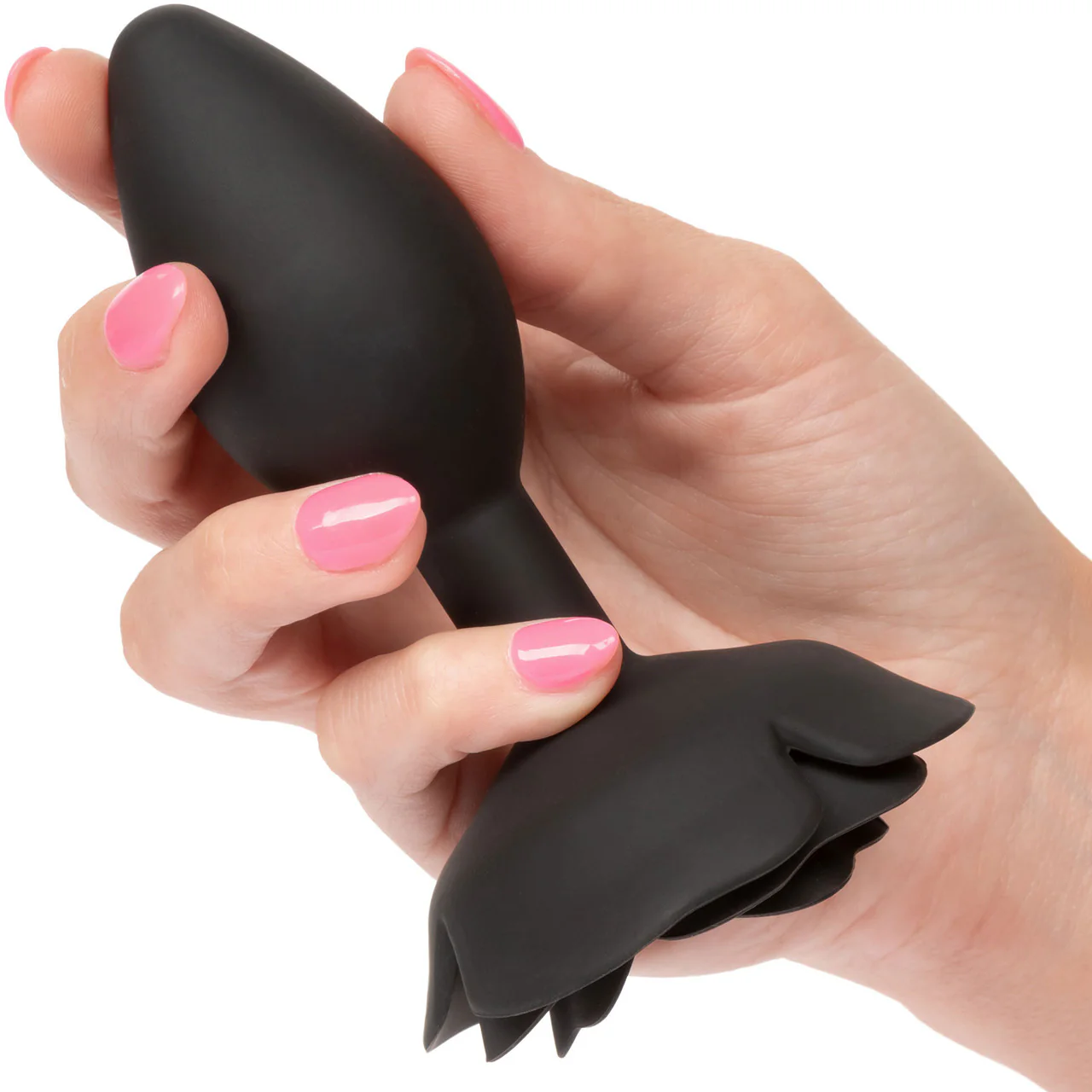 Forbidden Large Rose Silicone Butt Plug By CalExotics - Black - Image 2