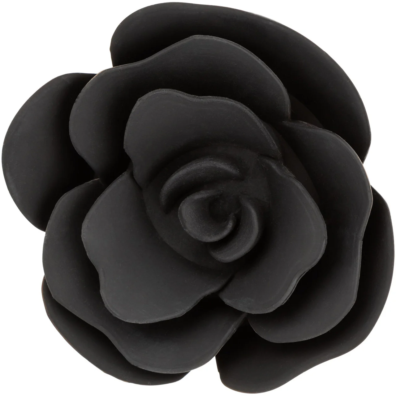 Forbidden Large Rose Silicone Butt Plug By CalExotics - Black - Image 3