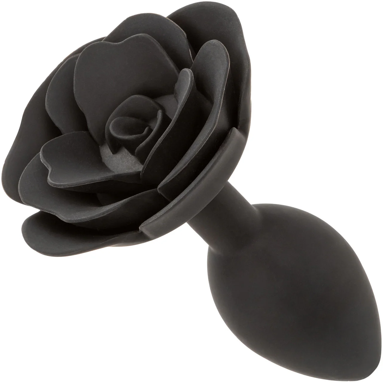 Forbidden Large Rose Silicone Butt Plug By CalExotics - Black - Image 4