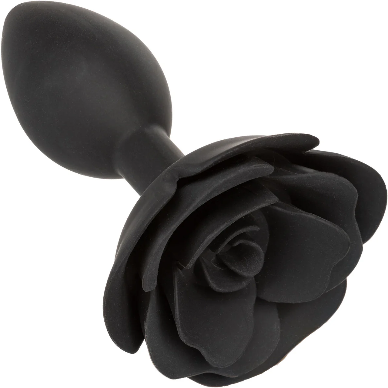 Forbidden Large Rose Silicone Butt Plug By CalExotics - Black - Image 5